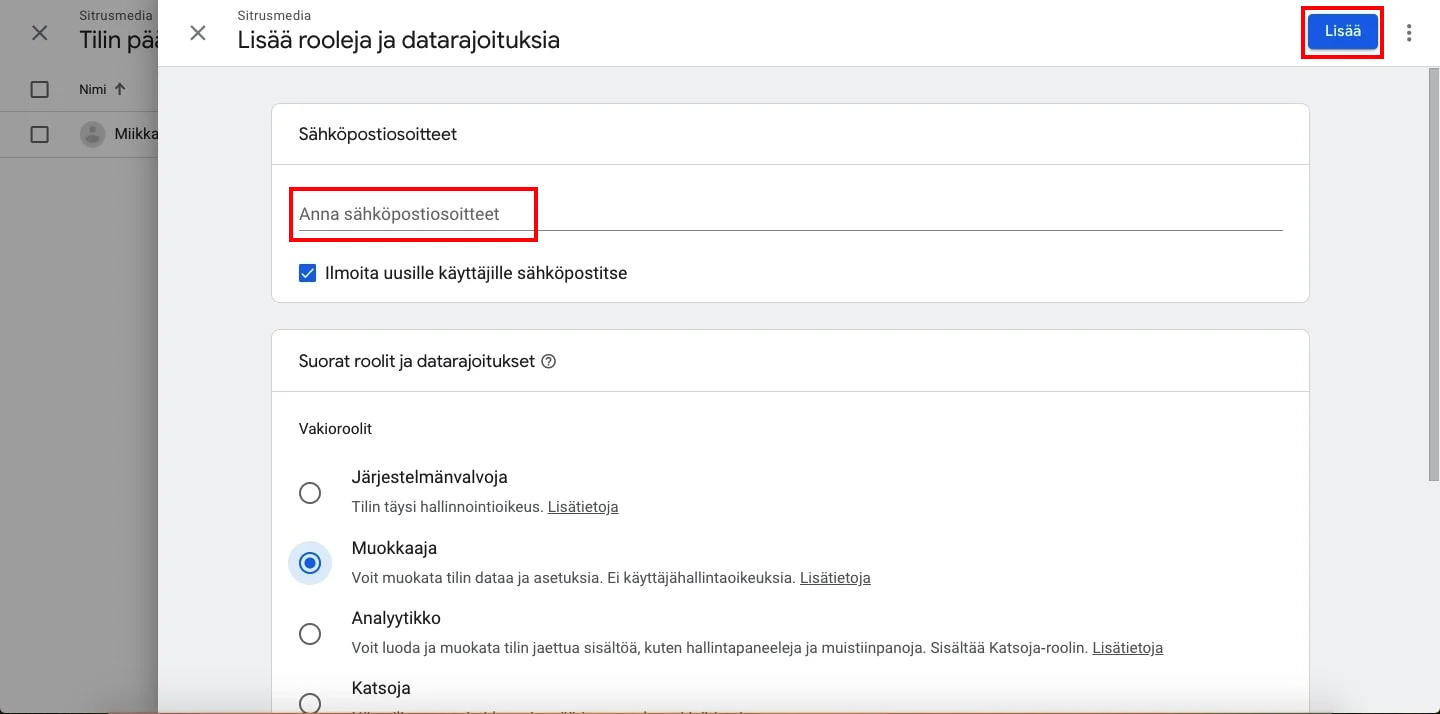 Google Analytics, uusi käyttäjä4