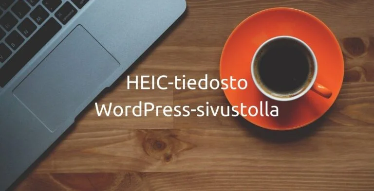 HEIC-tiedosto WordPress-sivustolla.